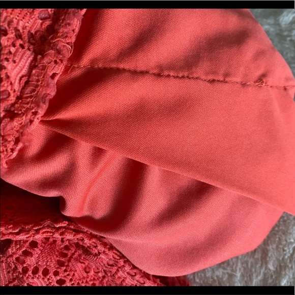 Rewind Eyelet Coral-Orange Shorts - Picture 5 of 7